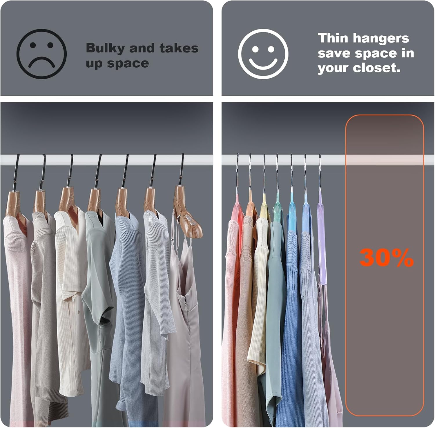 JOYBOS Clothes Hangers 28 Pack, Colorful Non Slip Metal Sweater Hanger No Shoulder Bump,G-Shape Standard Size Heavy Duty Durable Adult Coat Hanging, Space Saving for Laundry and Everyday Use