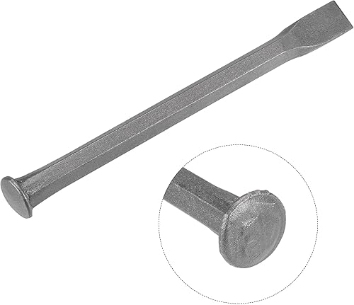 Miniatura 3 de uxcell Cincel de mampostería para roca de 9.8 pulgadas, cabeza de tallado plana, chorro de arena, acero al carbono medio para tallar piedra
