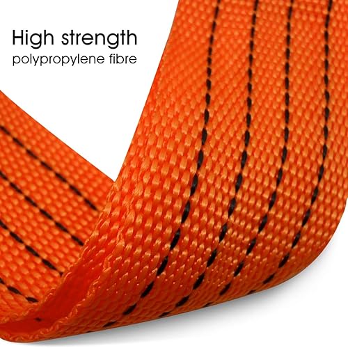 Miniatura 3 de JCHL Correa de remolque con ganchos, correa de recuperación de 2 pulgadas x 20 pies, 10,000 libras, cuerda de remolque reforzada para vehículos de