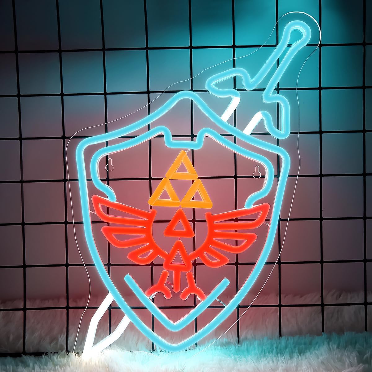 FTMGGDG Neon Sign, decorative replica cutting edge & Shield LED Wall Decor, USB