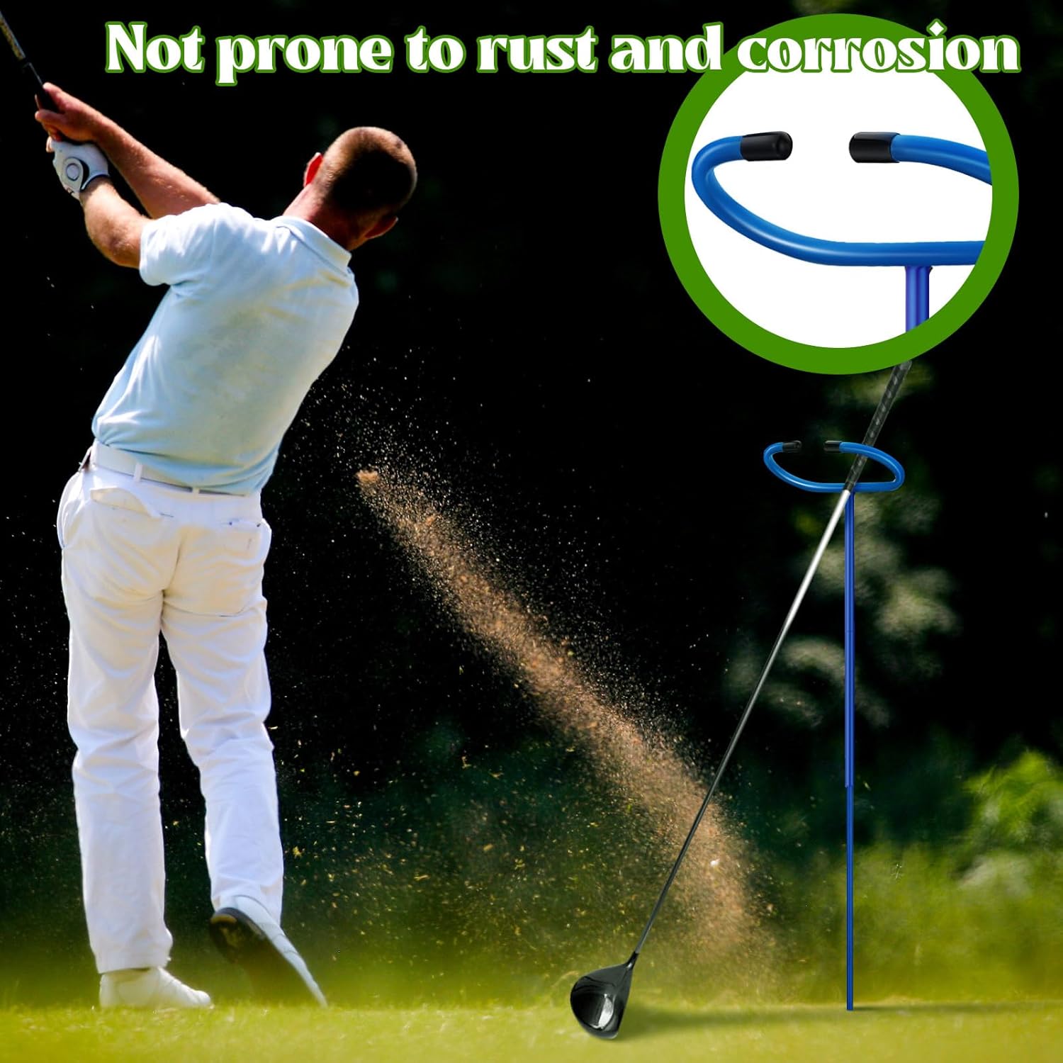 2 Pcs C Shaped Golf Club Holder Keeps Your Clubs Clean, Dry and Visible Soft Rubber Covered Golf Stand, Easy to Carry Putter Holder