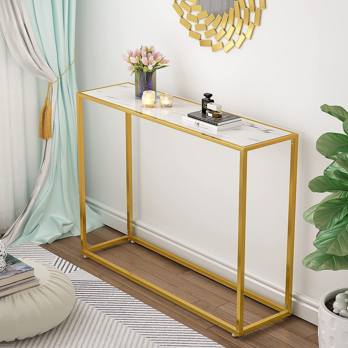 Buy Recaceik Console Table for Entry, Modern Faux Marble Entryway Table