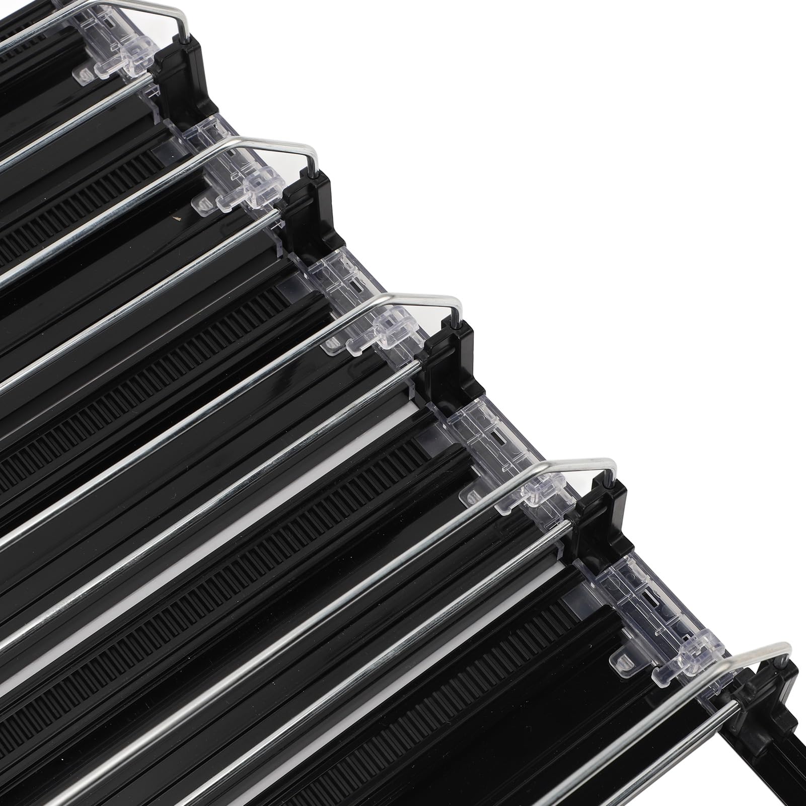 5 organizadores de bebidas para frigorífico, dispensador de latas de refresco transparente para frigorífico, empujador automático, dispensador de latas de refresco (Black)
