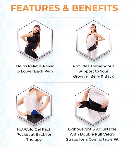 Miniatura 2 de SNUG360 Banda de apoyo para el vientre del embarazo cinturón de apoyo de maternidad ajustable y transpirable ayuda a aliviar el dolor pélvico cadera