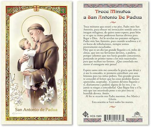 Miniatura 1 de Trece Minutos a San Antonio de Padua - Tarjetas de oración laminadas - Paquete de 25 - en español