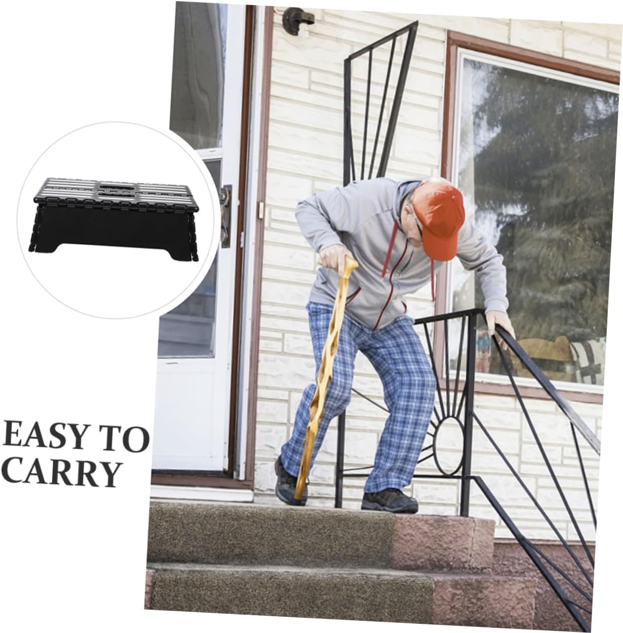 Zerodeko Foldable Step Stool for Seniors Lightweight Non- Portable Stool for Use for Gardening Car Maintenance and Elderly Assistance