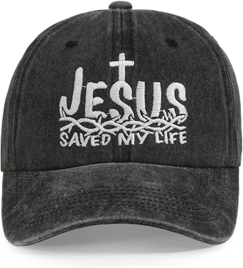 Embroidery Jesus Saved My Life Baseball caps - Women & Menhats - dad mom Trucker Gift Sun Visor