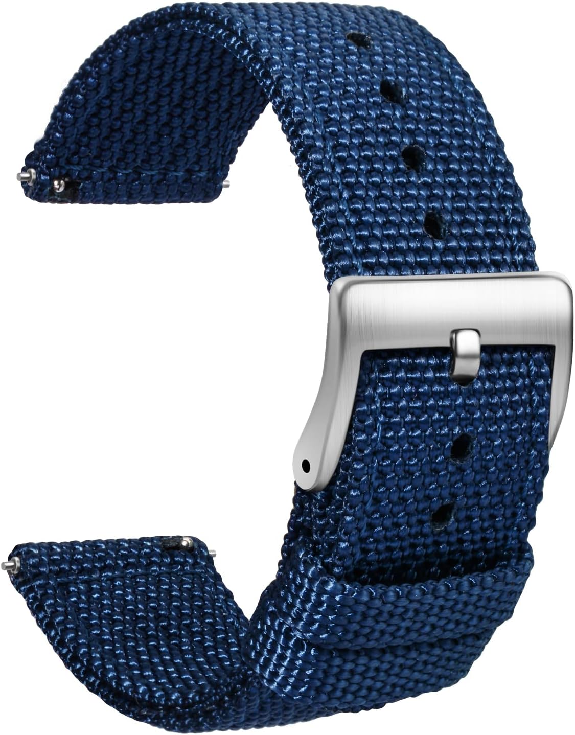 Nylon Watch Strap 20mm - Quick Release Watch Band Soft Black - Canvas Military Wtach Bands for Men Ladies – for Smart Watch Bracelet Replacement with Clasp - 18mm, 20mm, 22mm 24mm
