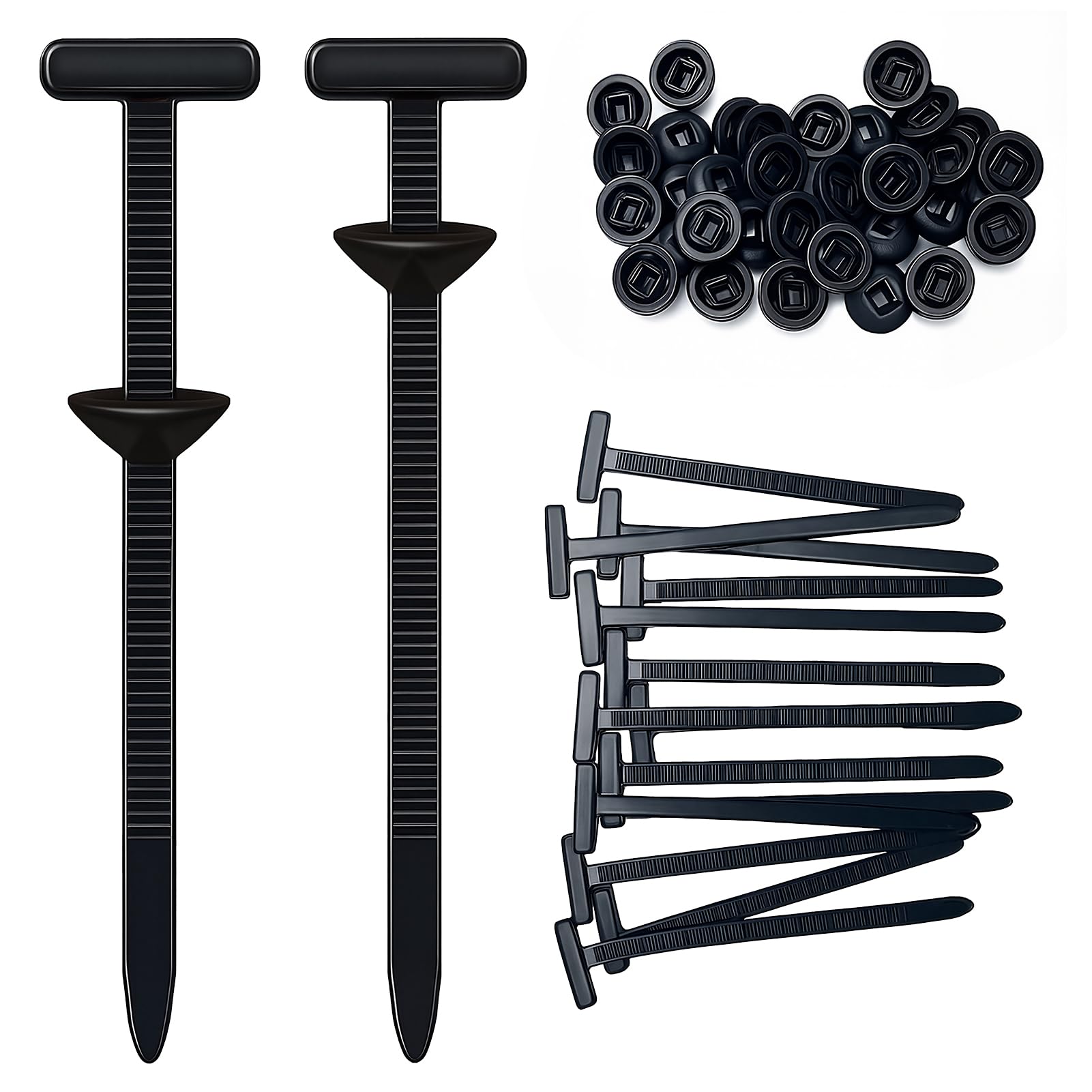 Hebilla Universal para Bridas de Nailon, Abrazaderas Plastico, Soporte de Nailon Autoblocante Resistente con Cierre Automático para Automóviles, Hogar, Reparaciones y Maquinaria (50 Juegos)