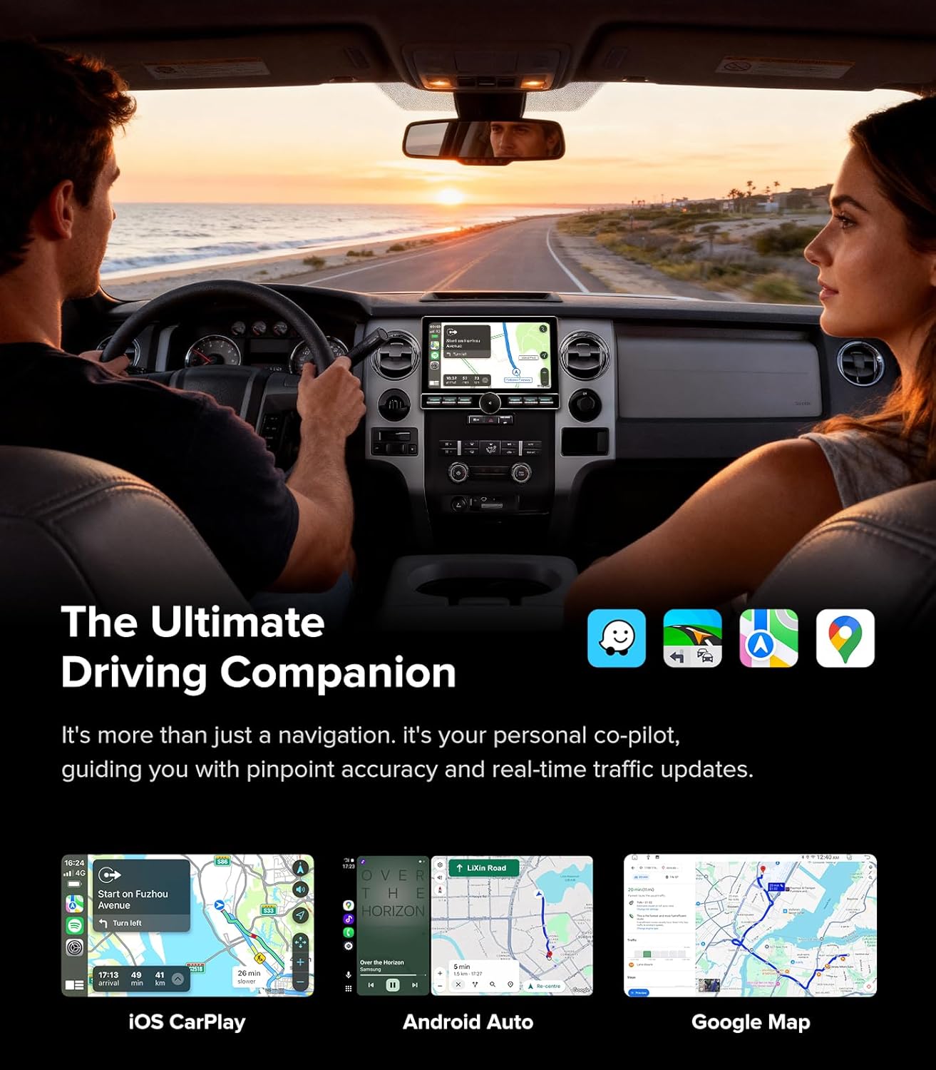 4G+64GB Car Stereo for Ford F150 2009, 2010, 2011, 2012 Radio Upgrade-Wireless CarPlay Android Auto with Physical Volume Knob Keybutton, QLED Touch Screen, Backup Camera