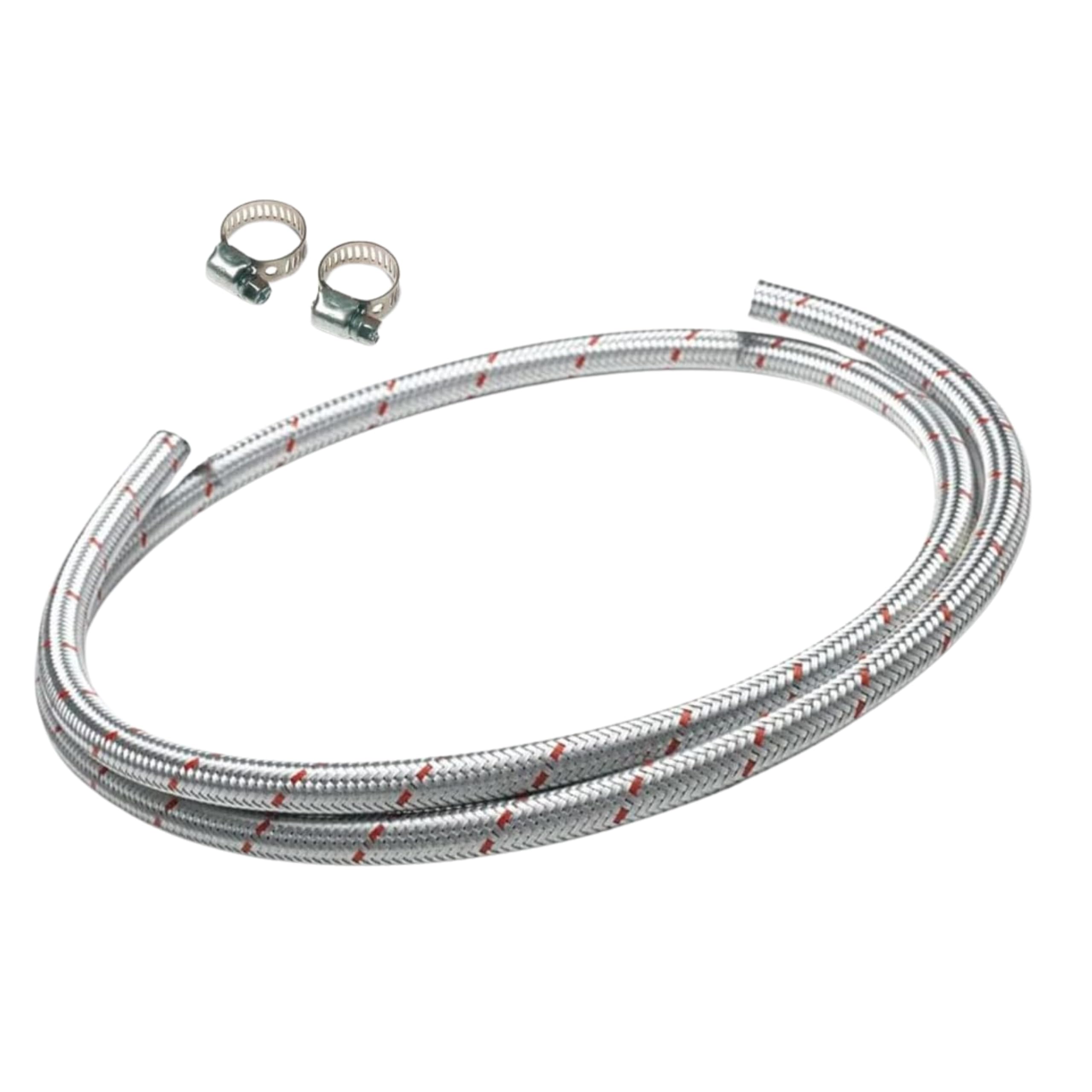 Tubo Gas Butano/Propano Trenzado Metálico 9x16mm 2 Metros - Manguera Blindada Acero para Conexión de Reguladores y Aparatos de Consumo, Apta para Gases Butano y Propano, Ideal para Instalaciones Domés