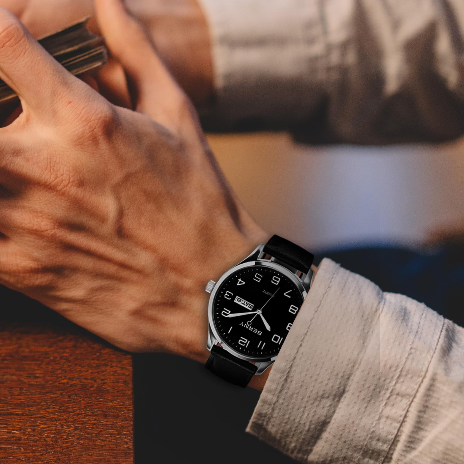 BERNY Herren-Armbanduhr Aus Edelstahl Legere Quarz-Armbanduhr
