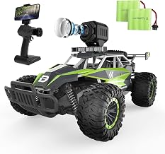 DEERC RC Car with 1080P HD Camera, 1:16 Scale RC Cars with Chassis Lighting and LED Headlights, 2.4GHz High Speed Monster Truck Toy Vehicle, Gift for Kids Boys