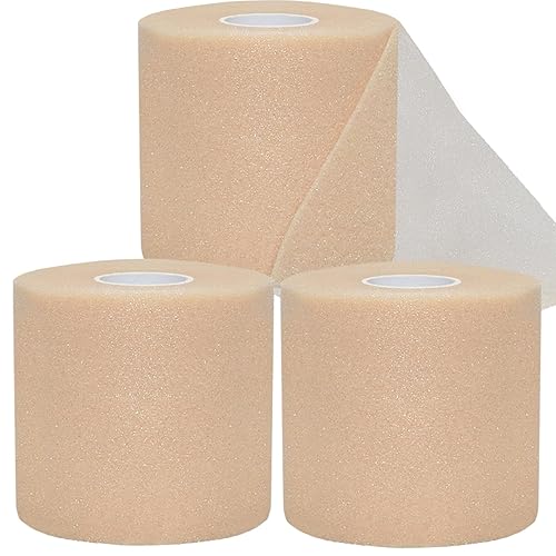 ADMITRY Pre Wrap Tape Athletic,3 Rolls X 22 Yards Beige