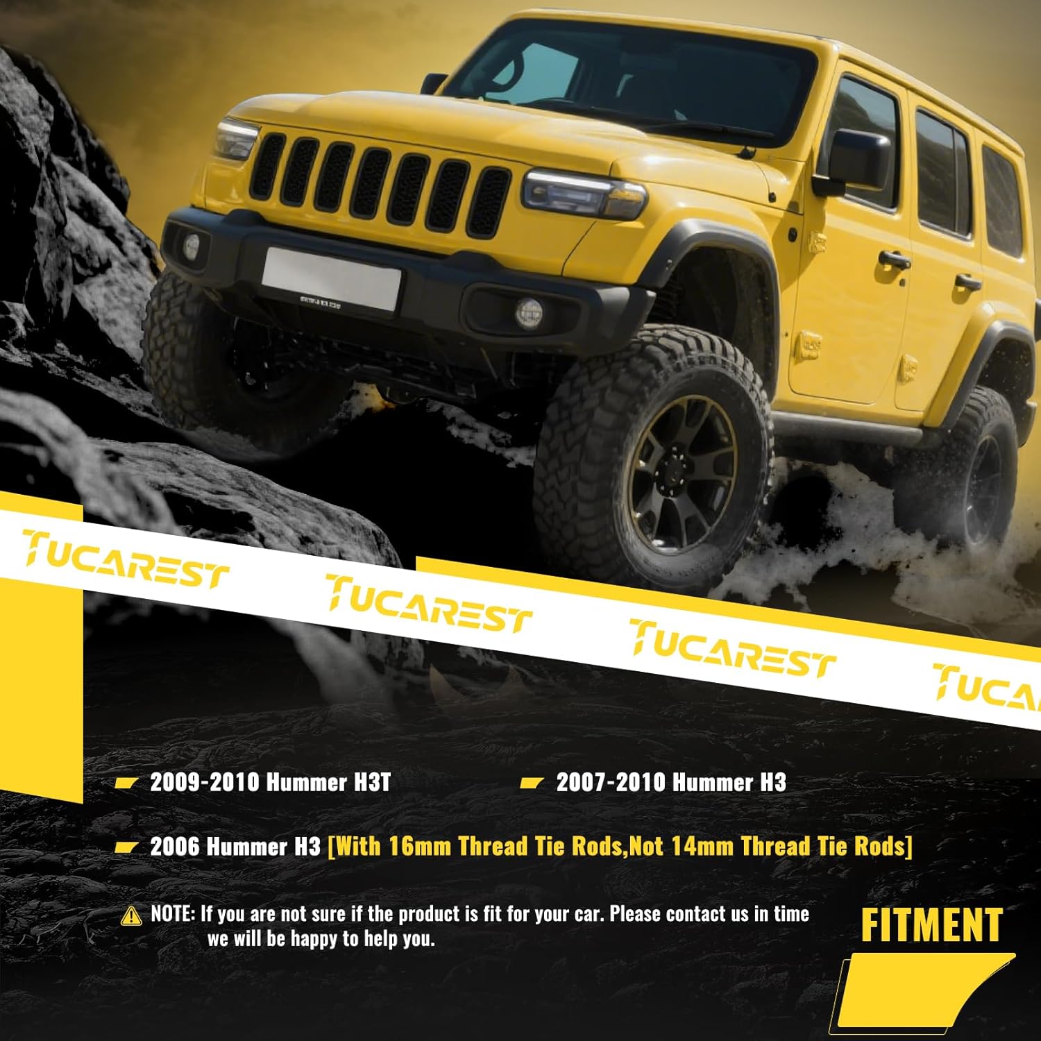 TUCAREST 12Pcs Suspension Kit Fit For 2006-2010 Hu-mmer H3, 2009-2010 H3T, 2 Front Upper Control Arm w/Ball joint + 4 Outer Inner Tie Rod + 2 Sway Bar + 2 Boots [# K621675 K750185 EV800609 K500250]