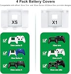 Xbox Battery Pack Rechargeable with 4 Back Covers and a USB C Charging Cable, 2X 4800mWh Xbox Controller Battery Play and Charger kit for Xbox One and Xbox Series X/S-White