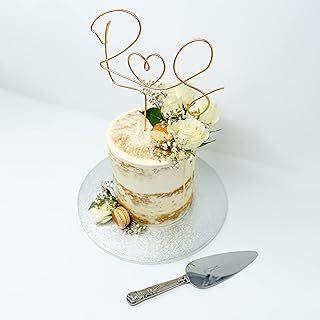Custom Initials Cake Topper/Handmade Couples Initials Wire Cake Topper/Celebration Cake Decoration/Party Cake Decor Topper/Customisable/Personalised (Gold)