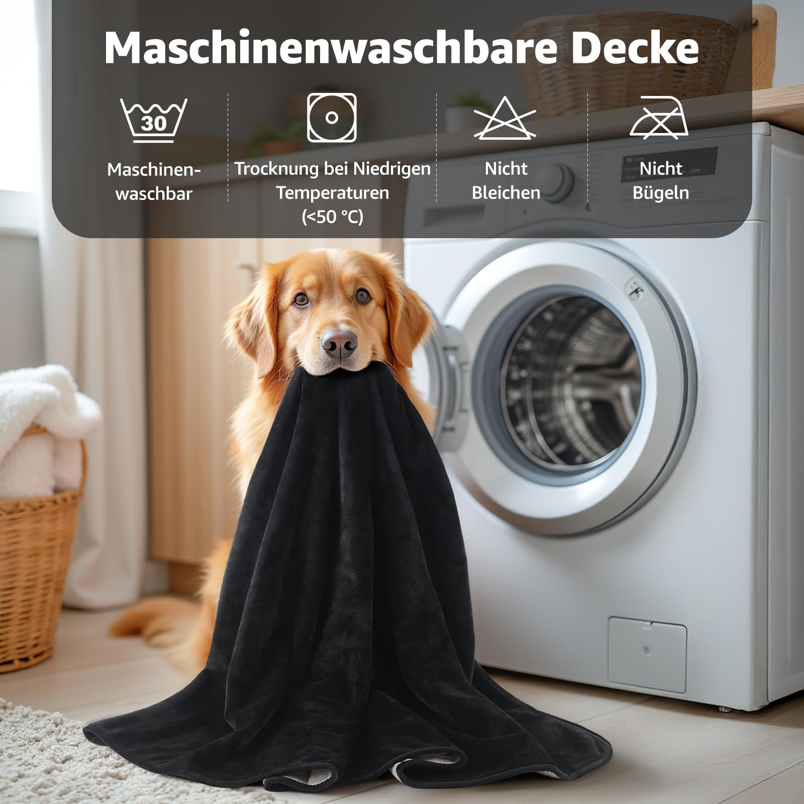 PICK FOR LIFE Manta impermeable para el amor, manta reversible de franela para perros, manta de viaje para cama, sofá y asiento de coche (negro, 203 x 229 cm)