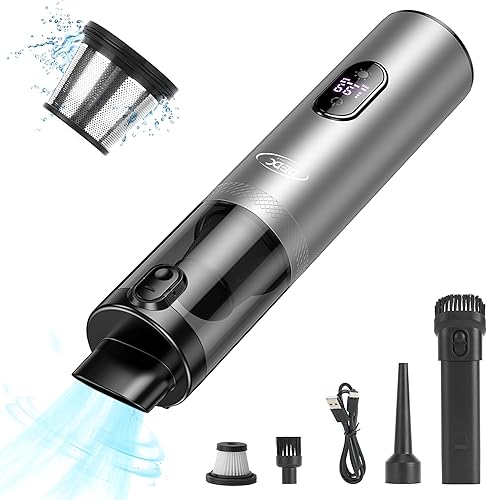 Miniatura 10 de DEDC Aspiradora de coche de alta potencia, aspiradora inalámbrica de 15000 Pa portátil recargable con pantalla LED, eliminador de polvo ultraligero