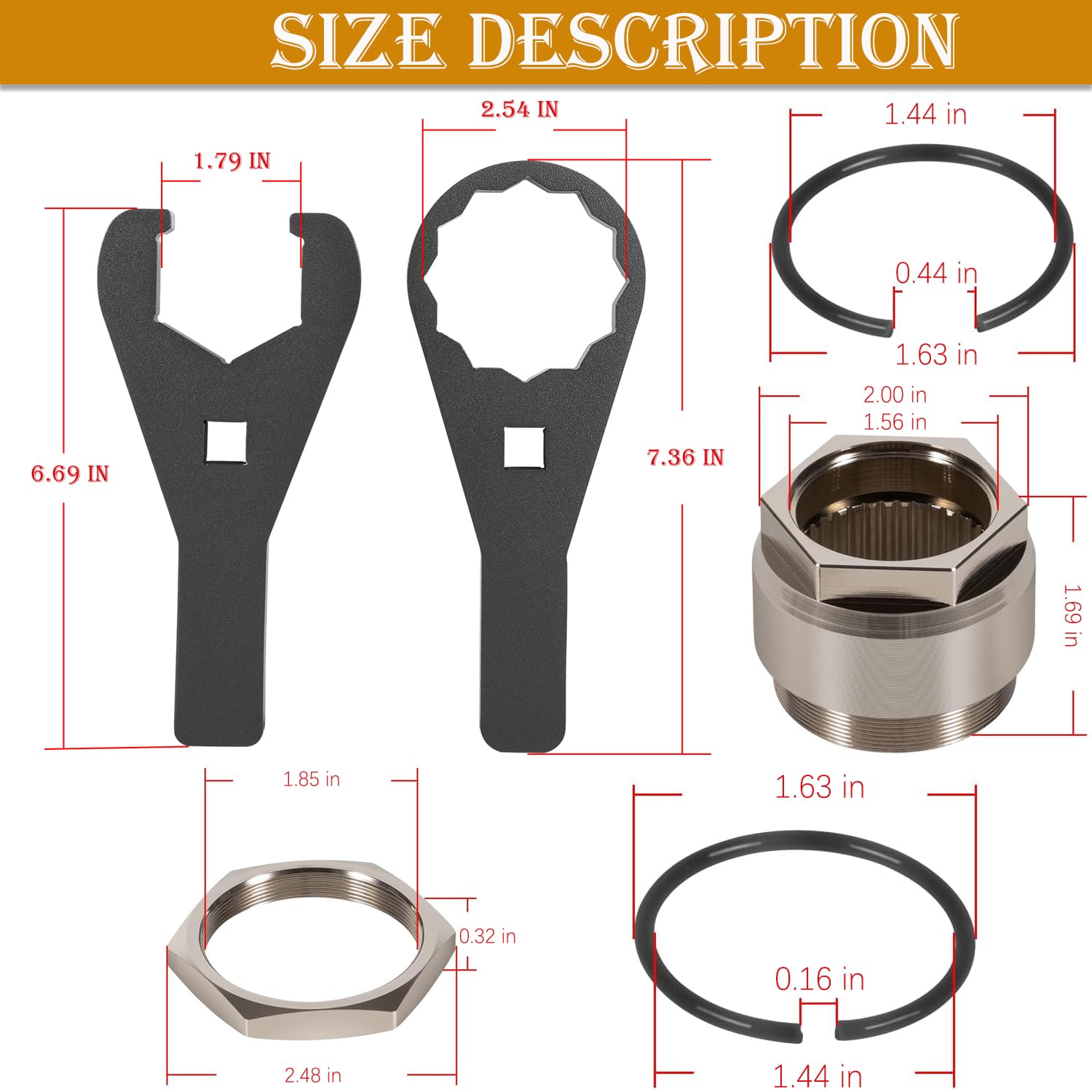 Amazon.com: 45.5mm & 56mm ATV Axle Nut Wrench Set 08-0479 and Rear