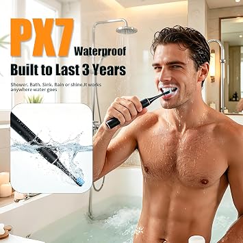 Electric Toothbrush for Adults High-Frequency Wide-Amplitude Sonic Toothbrush for Whitening, 3 Brush Heads, Travel Electric Toothbrush with 90-Day Runtime, 5 Modes, IPX7 Waterproof