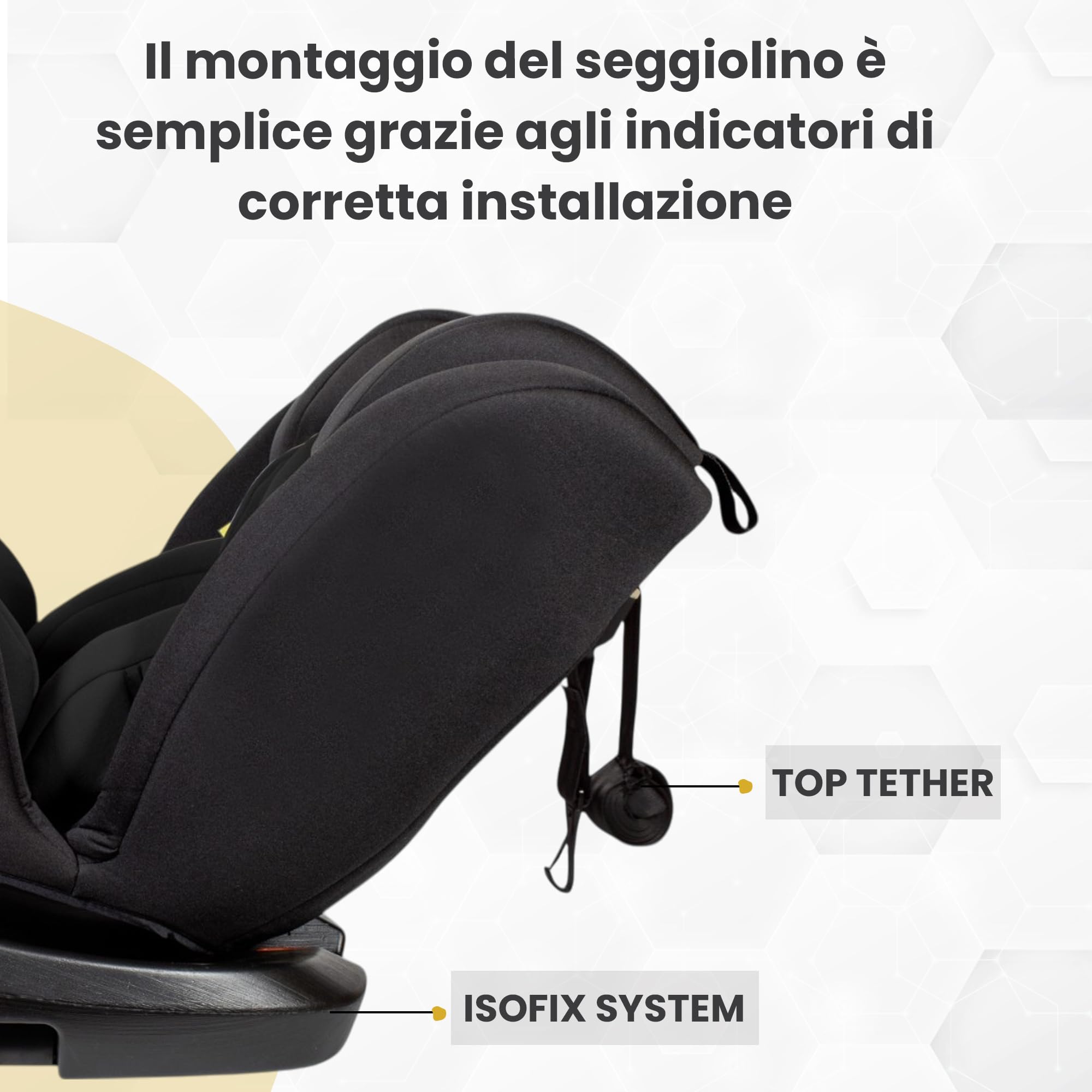MEIN I-Size Seggiolino Auto 0-36 kg Isofix per 40-150 cm Seggiolino Auto Girevole a 360° con Seduta Reclinabile e Cintura di Sicurezza 5 Punti Gruppo 0+ 1/2/3 ca. 0-12 anni