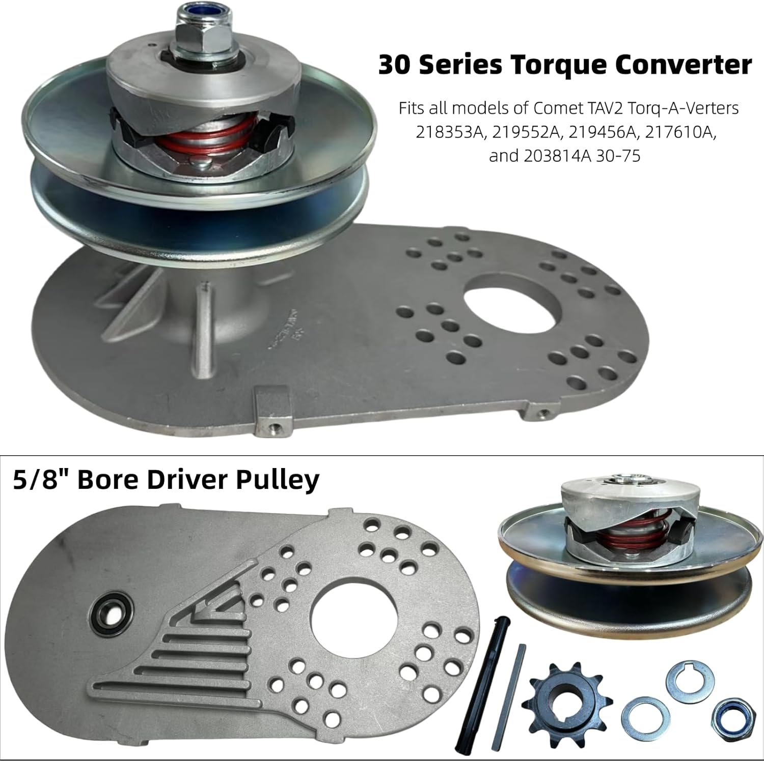 212CC Torque Converter CVT 3/4" Go Kart Clutch Kit 12T #35 and 10T #40 41 420 Chain Driver Pulley for Manco Comet TAV2 (30 Series)