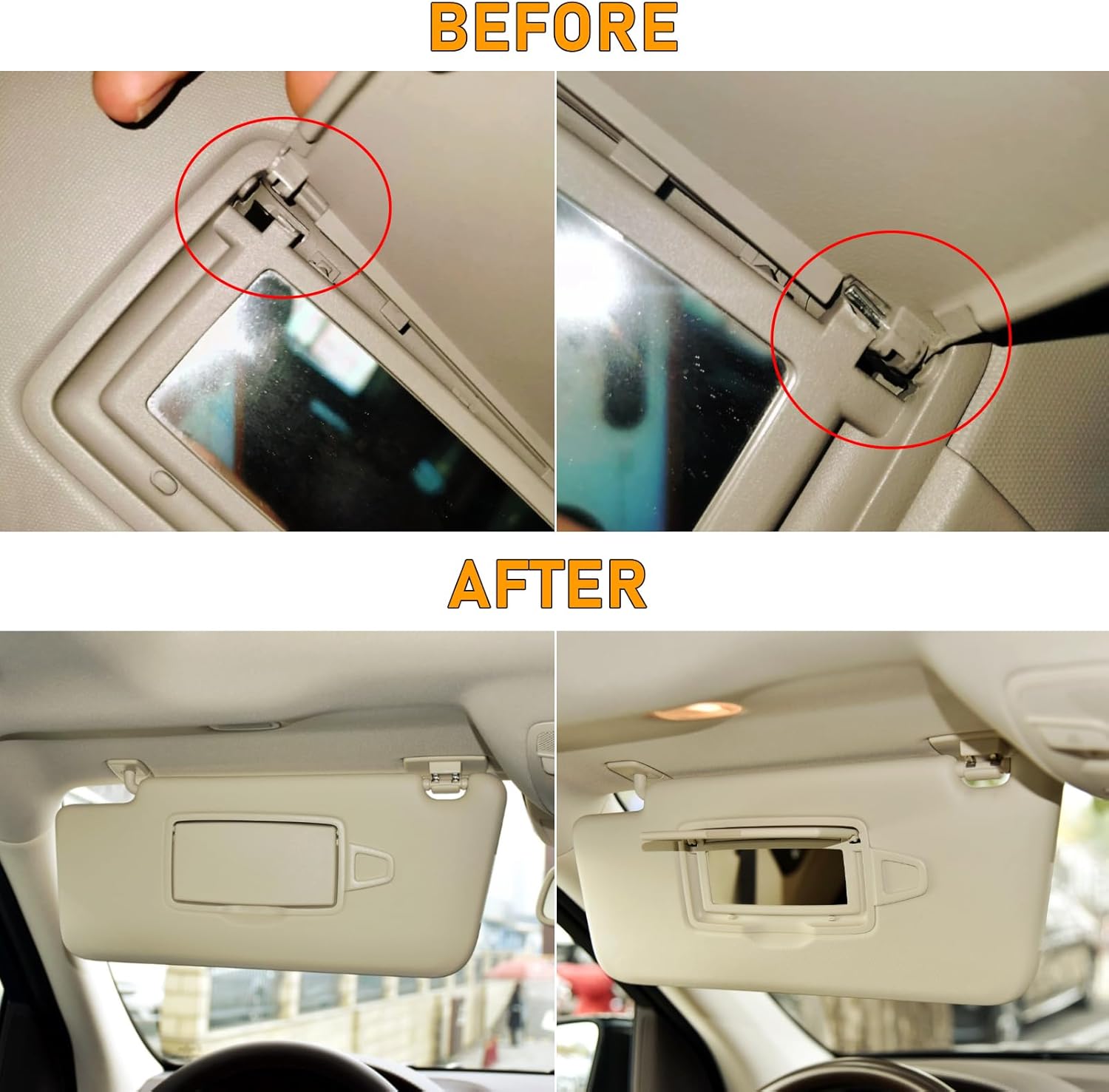 Compatible with Mercedes Benz Sun Visor Vanity Mirror Cover,Front Sun Visor Cap Replace for W166 X166 W292 W205 W253 C GLC M Class 2015-2021,1PC Left Makeup Mirror Cap,Light Beige