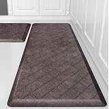Cushioned Anti Fatigue Mats, Heavy Duty Non-Skid Floor Mats - 1/2 Inch Thick Ergonomic Comfort Foam, Brown Stylish Brown