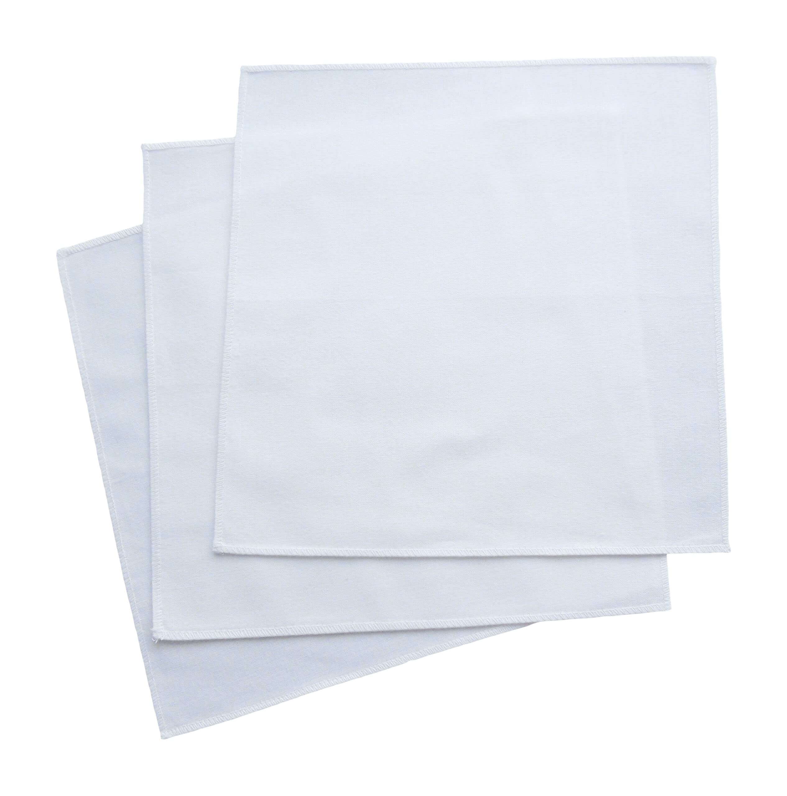 The Organic Handkerchiefs Company Medium Set of Organic Cotton Hankies, White