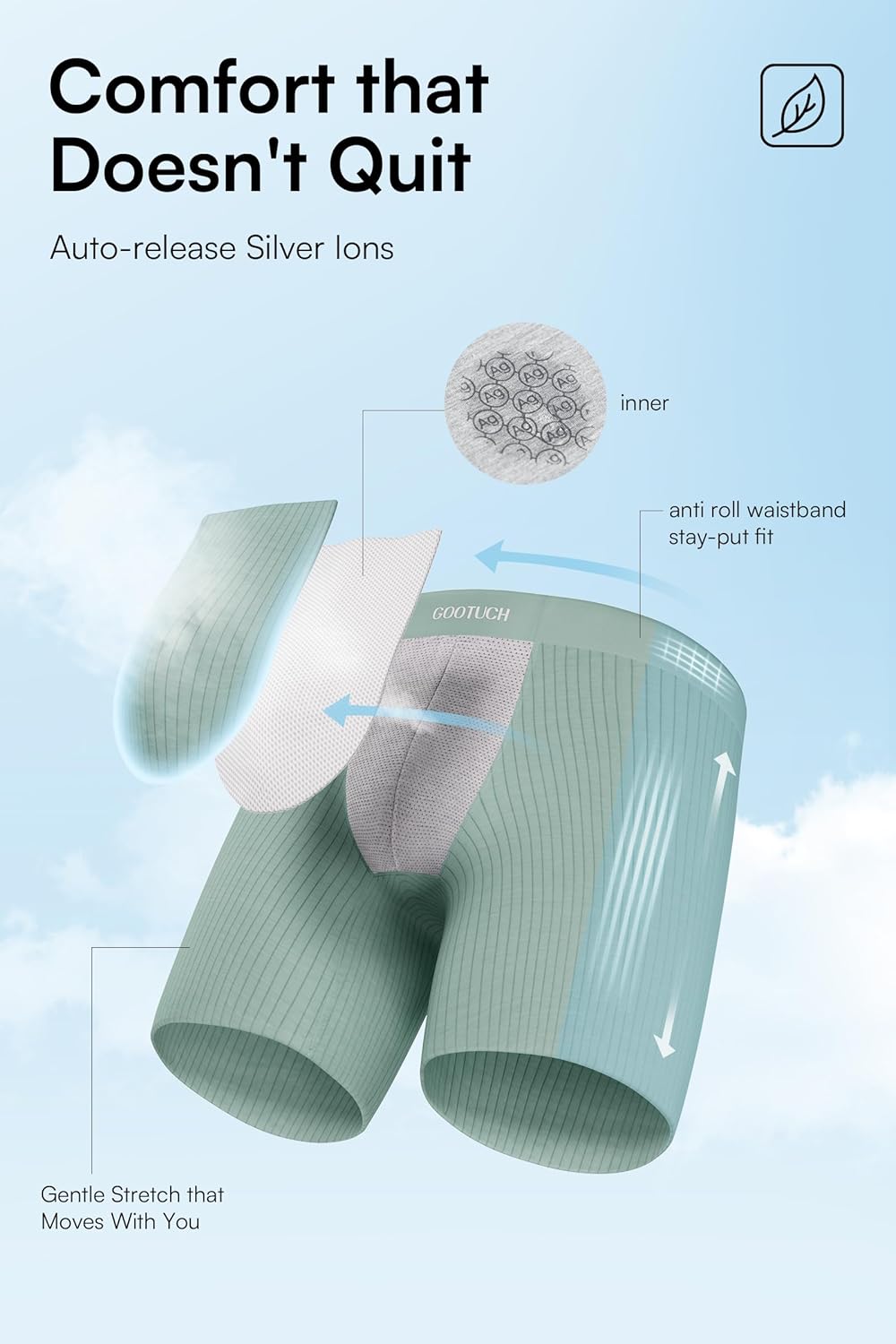 GOOTUCH Men's Modal Breathable Underwear, Moisture Wicking Odor Control Boxer Briefs, Ultra-Soft Stretch Seamless(2&4 pack) - Image 4