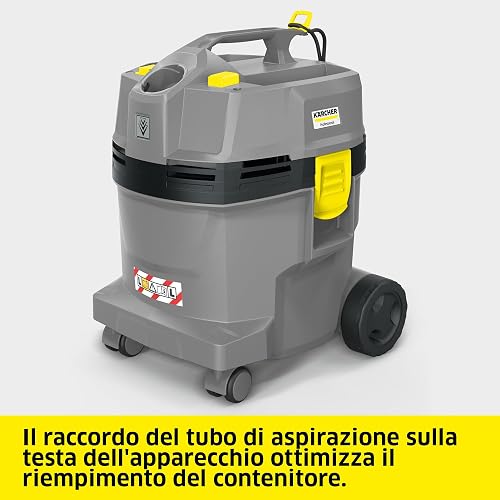 KÄRCHER Aspirador en seco y húmedo NT 22/1 Ap Te L, máx. 1300 W, depósito: 22 l, Tubo Flexible de aspiración: 1,9 m, Boquilla barredora de Suelos (300 mm), Boquilla para Ranuras, Toma del Equipo - 7