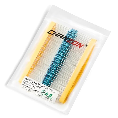 Vista 147 de Chanzon 100pcs 1/2W (0.5W) 100 Ohmios Resistencia fija de película metálica Ohmios 0.01 ±1% Tolerancia 100R MF Resistencias de orificio pasante