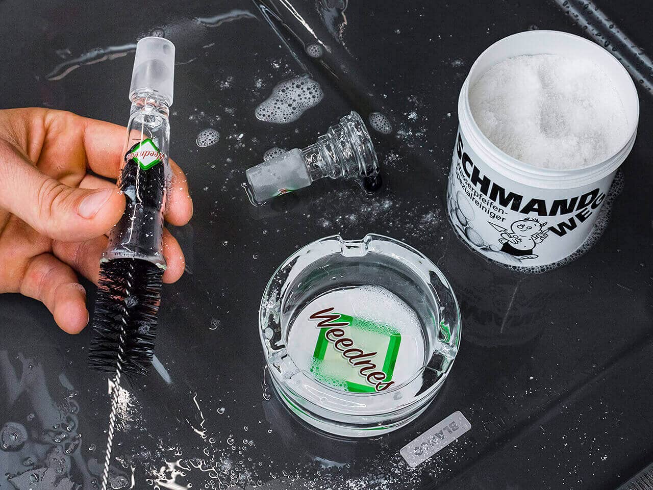Weedness Limpiador de Bong 5 Cajas de 140 Gramos – Limpieza Clara Shisha Agua Pipa de Agua Limpiador Limpieza Vidrio Cepillo
