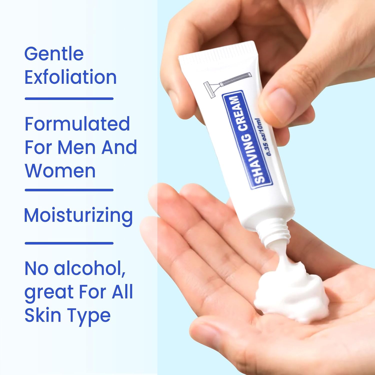 50 Pack Travel Size Shaving Cream Bulk,10ml/0.35fl oz Individually Wrapped Mini Disposable Shaving Cream in Bulk 1.2x2.8 inch Travel Size Toiletries Amenities for Guests,Homeless,Charity - Image 3