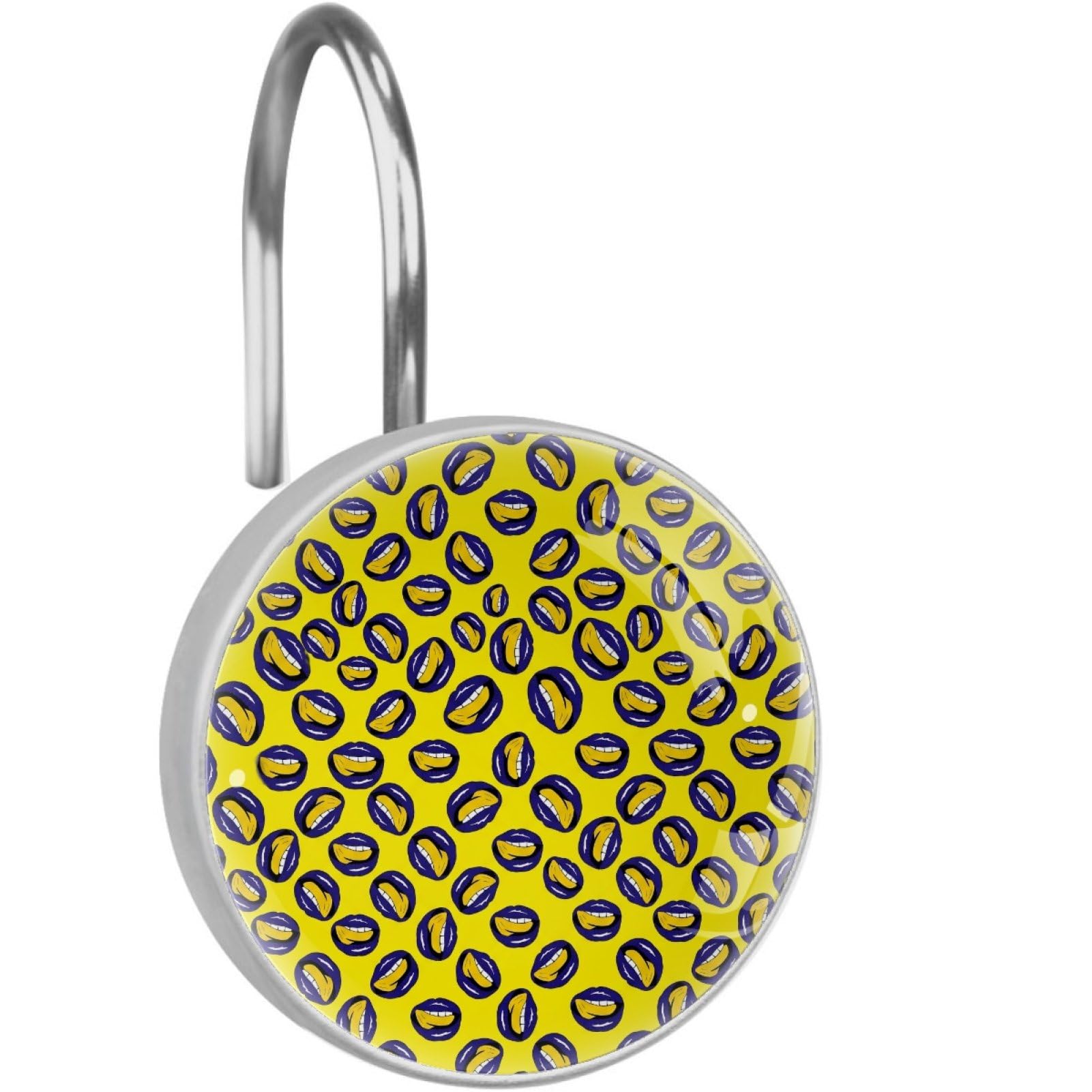 VAPOKF Decorative Shower Curtain Hook, Yellow Lips Rustproof Stainless Steel Shower Curtain Hook for Bathroom, Shower Curtain Hangers for Shower Rod