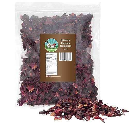 Flores secas de hibisco cortadas y tamizadas, Flor de Jamaica, ideal para té de hibisco Jamaica. 4 oz y 1 libra (1 libra)