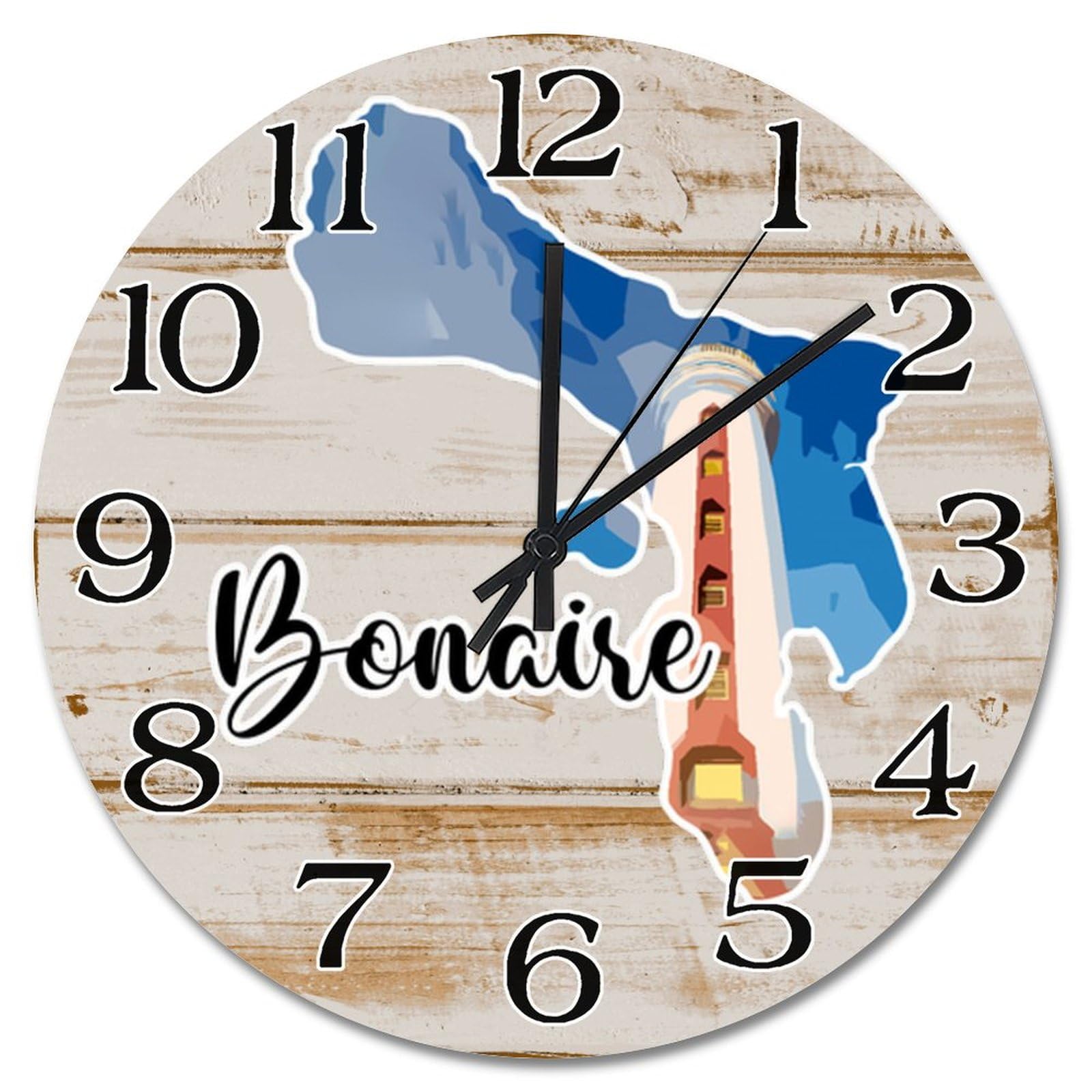 Horloge murale silencieuse Bonaire Landmark sans tic-tac pour la chambre