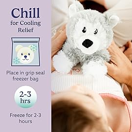 warmies Microwavable & Stuffed Animals, Husky - Heated Stuffed Animal Plushie for Warmth & Comfort - Cute Soft Plush Toys for Adults & Children (Boys, Girls, Babies & Toddlers)