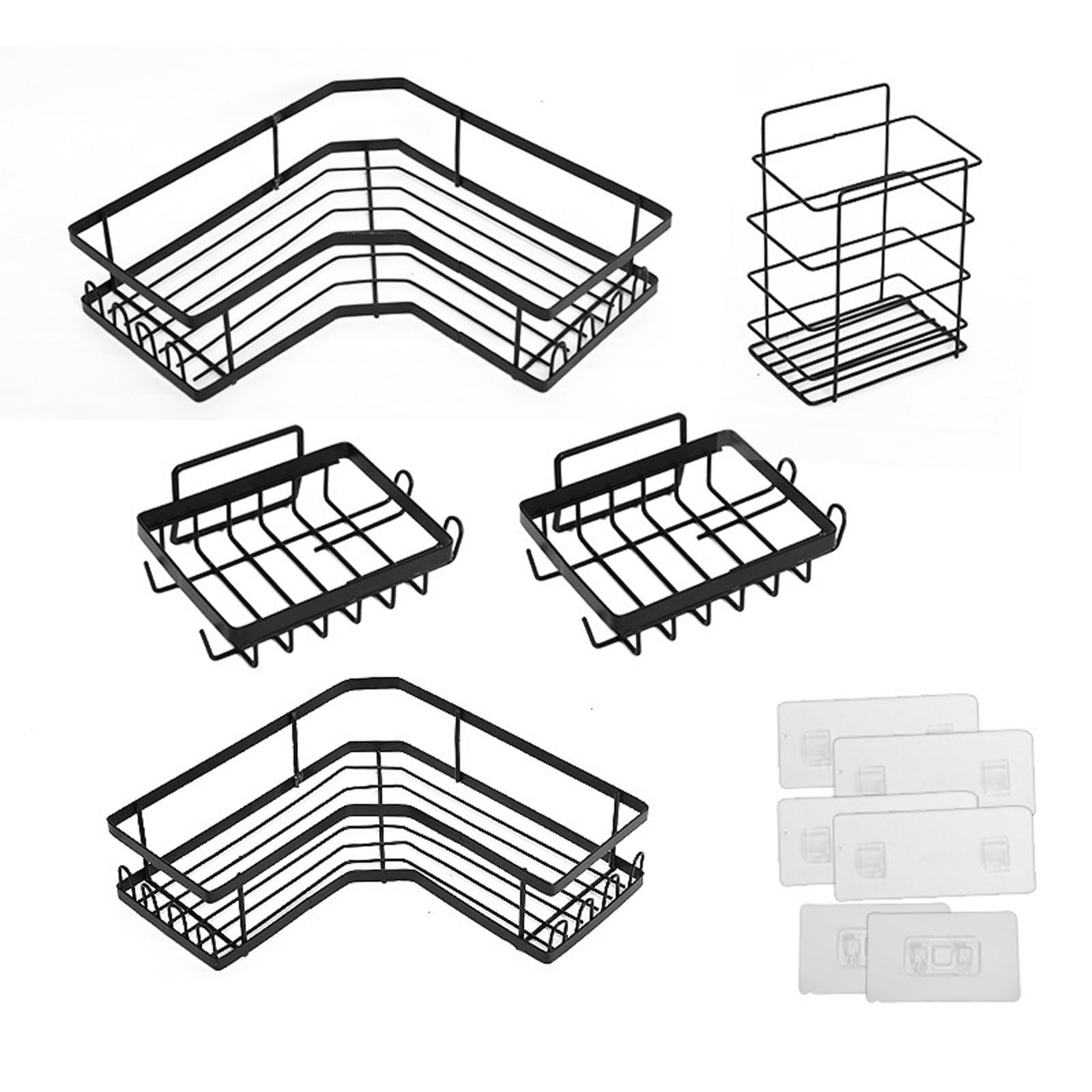 estantes del baño,estantes esquineros de baño,Estante Baño Sin Taladro,Adhesivo Estantes Cesta para Ducha,estante de ducha de acero inoxidable,Accesorios,para Champú y Gel de Baño,para Cocina o Baño