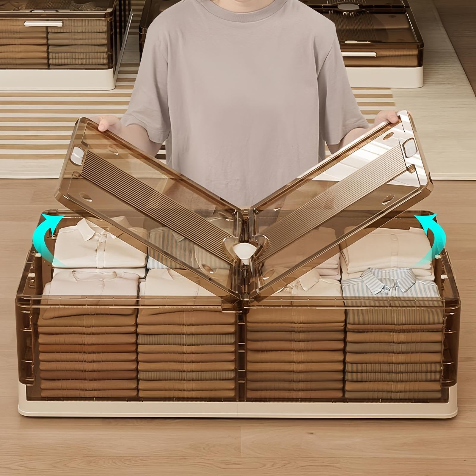 Almacenamiento Bajo La Cama Organizador Plegable Para Ropa | Organizador De Zapatos Para Espacio Debajo De La Cama Para Hogar Apartamento Dormitorio Y Alquiler Ropa Zapatos Juguetes