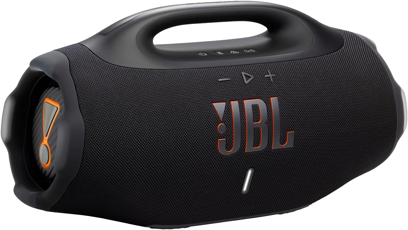 JBL Boombox 4, Portable Bluetooth Speaker, JBL Pro Sound with AI Sound Boost, IP68 Waterproof/Dustproof, Up to 34H Playtime, Auracast Multi-Speaker Connection, Two Bass Boost Settings, Black