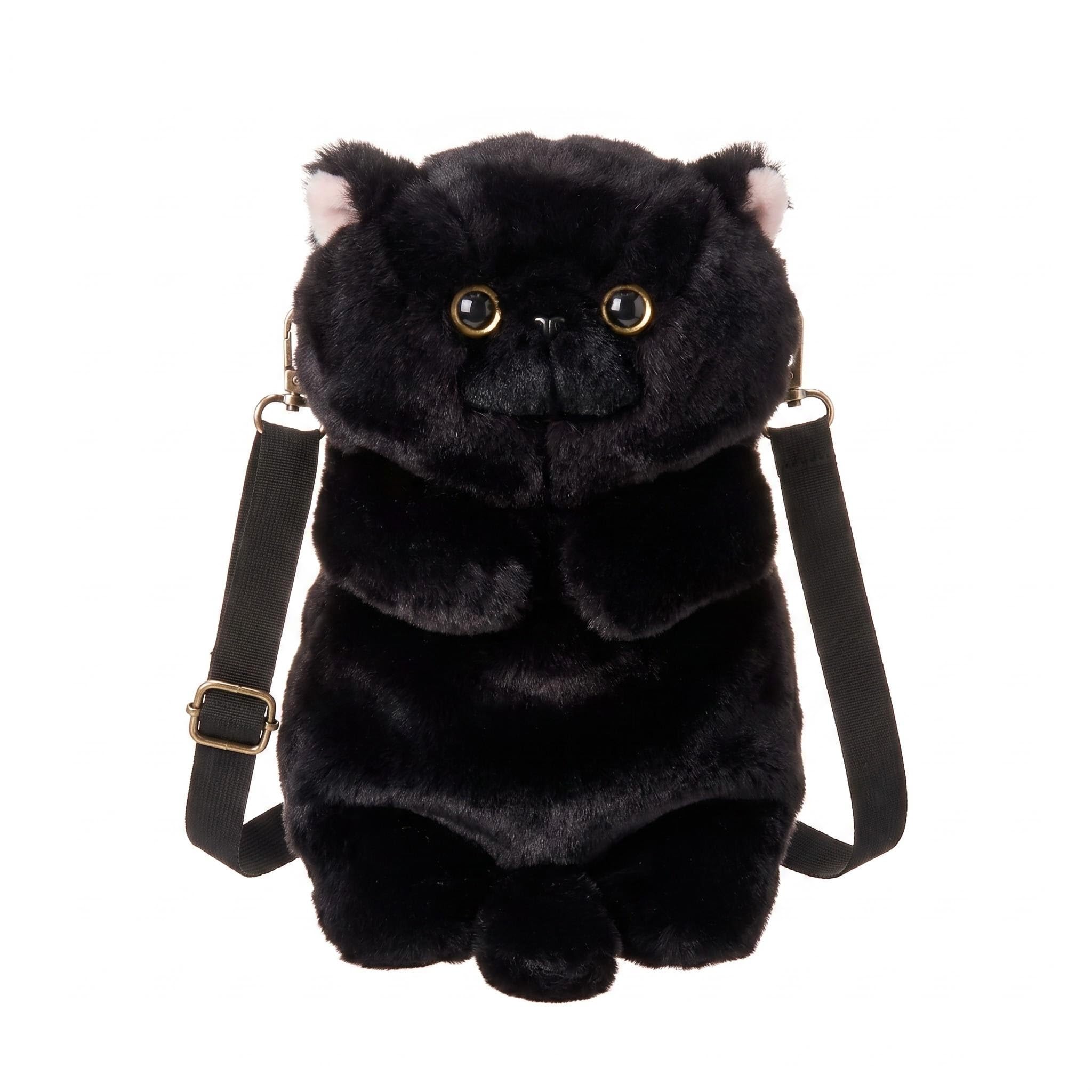 カ*ミ様 コヤンイサムチョン　黒猫着ぐるみ　クム　コール　長財布　バッグ　ハンド Amazon | [HUIJUFU] 本物そっくり ふわふわ 猫型 クロスボディ