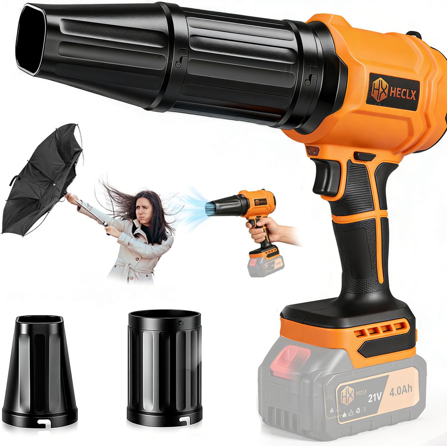 Leaf Blower Cordless Mini Hand Held Leaf Blower Cordless for 20V Battery(NO Battery), Handheld Leaves Blower Dryer Air Blowers for Patio Cleaning(Tool Only), Amber