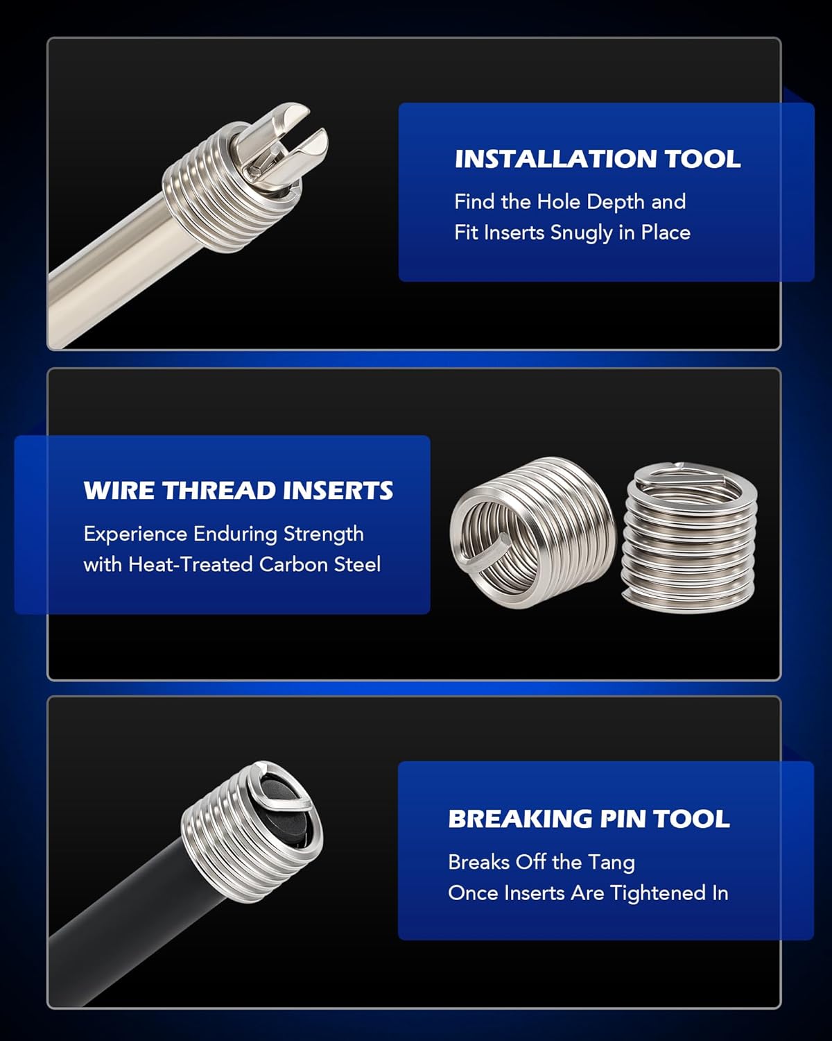 Orion Motor Tech 344pc Thread Repair Kit, SAE and Metric Helicoil Repair Kit with HSS Drill Bits Taps Inserts, Auto Rethreading Restorer Tool Kit in 1/4" 5/16" 3/8" 7/16" 1/2" & M5 M6 M8 M10 M12 Sizes