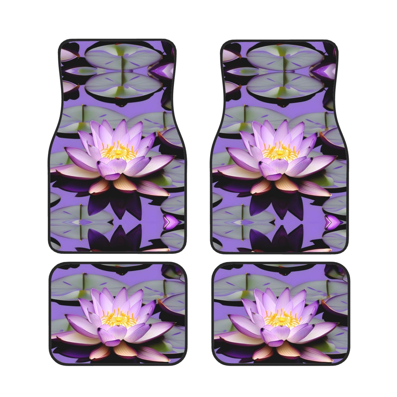 DBBXHZJY Purple Mandala Car Floor Mats - Anti Slip Lotus Flower Design, Universal Fit