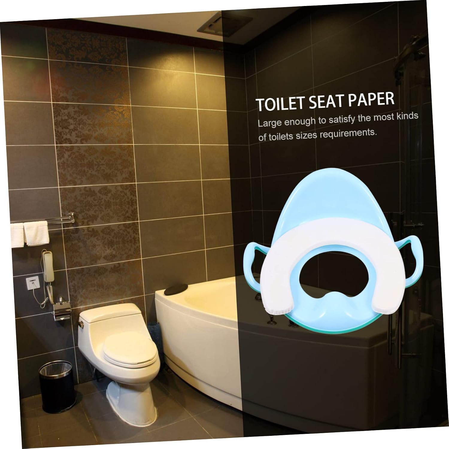 1set Training Toilet Seat Comfortable Cushioned Potty Training for Boys and Girls with Non- Design and Handles Fits Standard Toilets