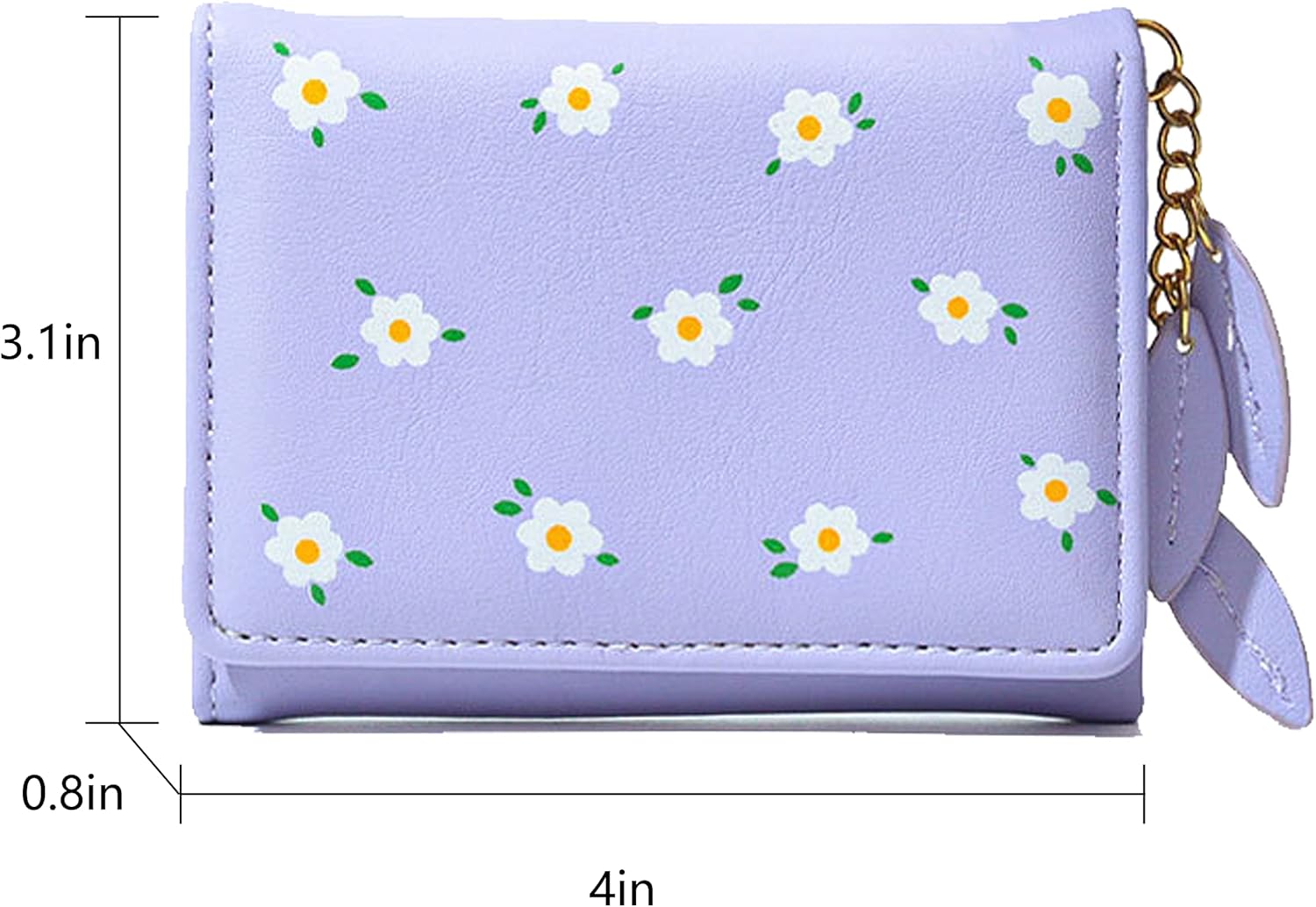 Women Girls Wallet Fashion Cute Small Tri-folded Short Wallet Cash Pocket Card Holder ID Window Purse for Women (PURPLE) - Image 2