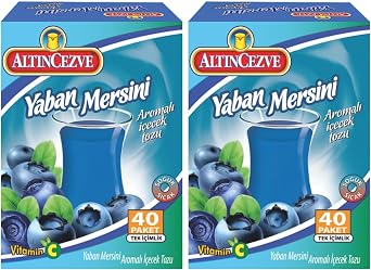 Alt ncezve Tek  imlik Yaban mersini Aromal  Toz  ecek 40 x 1,5 gr 2li paket