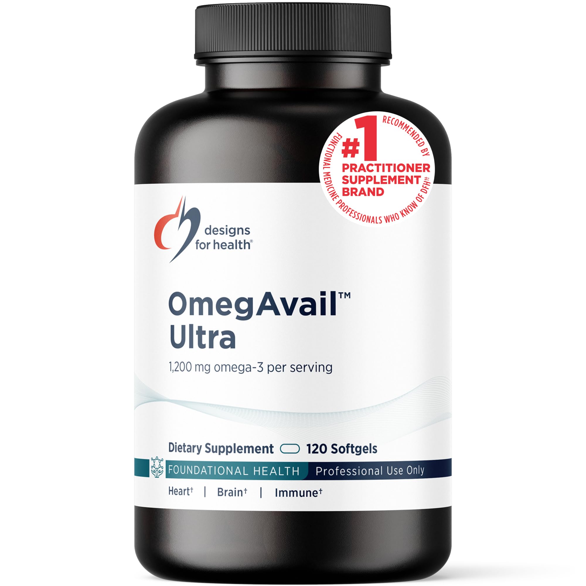 Designs for Health OmegAvail Ultra TG Fish Oil 1200mg - Triglyceride Form Omega 3 Fish Oil Supplement with DHA/EPA - No Fishy Aftertaste (120 Softgels)